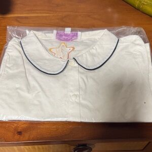 White Collared Shirt with Black Trim